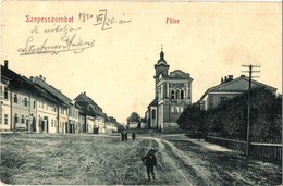 T2/T3 Szepesszombat, Georgenberg, Spisská Sobota; F? Tér, Templom, üzletek. W. L. Bp. 2856. Kiadja Hensch Ede Fia / Main - Sin Clasificación