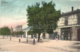 T2/T3 Zólyom, Zvolen; Utcakép, Tandlich Ármin, Hackenberger Lajos, Löwy Samu üzlete. Kiadja Özv. Löwy Samuné / Street Vi - Sin Clasificación