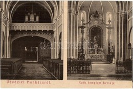 ** Munkács, Mukacheve, Mukacevo - 2 Db Régi Városképes Lap:katolikus Templom, Bels? / 2 Pre-1945 Town-view Postcards: Ca - Non Classés