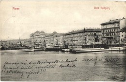 T2 1910 Fiume, Rijeka; Riva Szapáry / Port View With Steamships (EK) - Non Classés