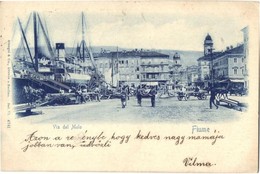 * T2/T3 Fiume, Rijeka; Via Del Molo / Street, Port, Steamships (EK) - Sin Clasificación