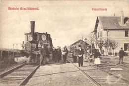 ** T2/T3 Bácsföldvár, Backo Gradiste; Vasútállomás, G?zmozdony, Vasutasok / Bahnhof / Railway Station, Locomotive, Railw - Unclassified