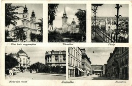 T2/T3 Szabadka, Subotica; Városháza, Templom, Hitler Tér, Kossuth Utca, Kiadja Víg László / Town Hall, Church, Square, S - Unclassified