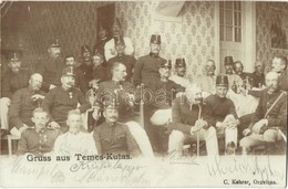 T3 1902 Temeskutas, Gudurica; Italozó Osztrák-magyar Katonák Csoportképe / Austro-Hungarian K.u.K. Soldiers Drinking. C. - Non Classés