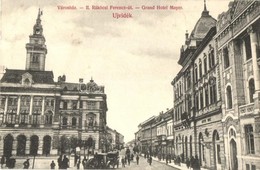 T2 1911 Újvidék, Novi Sad; II. Rákóczi Ferenc út, Mayer Nagyszálloda / Street View, Grand Hotel - Non Classés