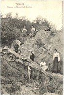 T2/T3 1907 Versec, Werschetz, Vrsac; Vízesés Kirándulókkal. Özv. Kirchner I.E. Kiadása / Wasserfall / Waterfall With Hik - Non Classés