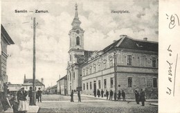 T2/T3 Zimony, Semlin; F? Tér, Templom, A. Stepner Kiadása / Main Square, Church (EK) - Unclassified