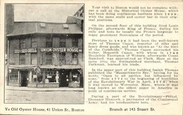 T2/T3 Boston, Massachusetts; Union Street, Old Oyster House, Advertisment - Non Classés