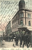 T2 1905 Sarajevo, Franz Josef Strasse / Street View With Soldiers + K.u.K. Milit. Post. Nevesinje - Zonder Classificatie