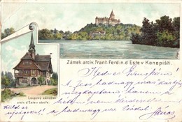 T3 1899 Benesov, Zámek Arciv. Frant. Ferdin. D'Este V Konopisti, Lovecky Zámecek Arciv. D'Este V Obore / Castle And Hunt - Non Classés