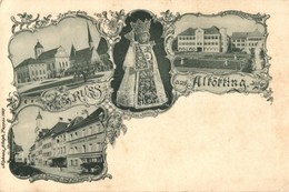 ** T2 1897 Altötting, Engl. Fräulein Institut, Gasthof Scharnagl, Kapellenplatz / Square, Guest House, Girl School, Flor - Ohne Zuordnung