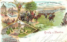 T2/T3 Berlin, Parade Auf Dem Tempelhofer Felde / Military Parade, Litho - Sin Clasificación