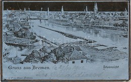 T2/T3 Bremen, Totalansicht; Verlag Willy Meyer / View, Metallic Postcard - Ohne Zuordnung