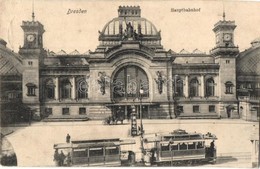 * T2/T3 Dresden, Hauptbahnhof. Orig-Aufn. V. R. Brauneis / Railway Station, Tram (Rb) - Unclassified