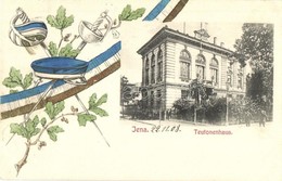 T2/T3 1908 Jena, Teutonenhaus. Verlag Ernst Gollub / Student Fraternity House. Studentica, Fencing Art Postcard (EK) - Sin Clasificación