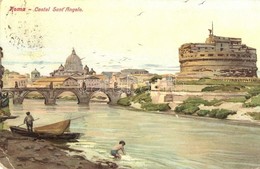 T2/T3 Rome, Roma; Castel Sant' Angelo / Castle, Litho (EK) - Non Classés