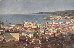 T2/T3 Trieste, Trst; Vista  Da S. Guisto / View From The Cathedral, Art Postcard. S: Romandini (EK) - Unclassified
