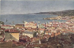 T2/T3 Trieste, Trst; Vista  Da S. Guisto / View From The Cathedral, Art Postcard. S: Romandini (EK) - Non Classés