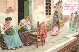 * T3 Venice, Venezia; Buranele / Street, Ladies Folklore, De Paoli & Fiecchi Litho S: R. Tafuri (Rb) - Unclassified