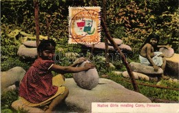 * T1/T2 Native Girls Mealing Corn, Panama; Folklore - Non Classés