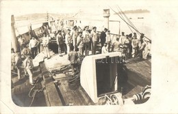 T3 1915 Osztrák-magyar Tengerészek Hajó Fedélzetén / Austro-Hungarian Mariners On A Ship Deck, K. U. K. Kriegsmarine, Ph - Unclassified