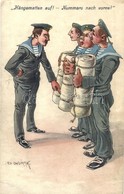 T2/T3 Hängematten Auf! / Nummero Nach Vorne / K.u.K. Kriegsmarine Mariners Humour Art Postcard. C. Fano 8. 1914/15. + K. - Unclassified