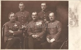 ** T2/T3 Osztrák-magyar Katonák Csoportképe Karddal és Kitüntetésekkel / WWI Austro-Hungarian K.u.K. Military Group Phot - Ohne Zuordnung