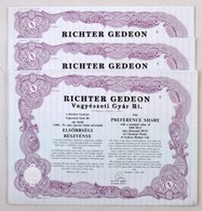 Budapest 1991. 'Richter Gedeon Vegyészeti Gyár Rt.' Kitöltetlen, Els?bbségi Részvény 1000Ft-ról (12x) Szárazpecséttel, S - Ohne Zuordnung