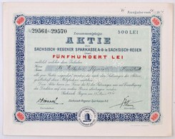 Románia / Szászrégen 1921. 'Sächsisch-Regener Sparkasse A.G. In Sächsisch-Regen (Szászrégeni Takarékpénztár Részvénytárs - Sin Clasificación