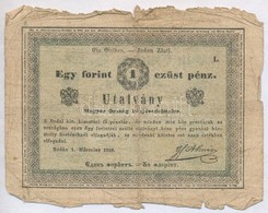 1849. 1Ft 'Almássy' Vízjeles Papíron T:IV 
Adamo G105 - Unclassified