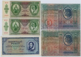8db-os Vegyes Magyar Korona és Peng? Bankjegy Tétel, Közte 1912. 100K (2x) T:III - Unclassified