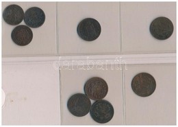 1851-1885. 5/10kr Cu (3x) + 1/2kr Cu + 1kr Cu (5x) T:2,2-,3 - Unclassified