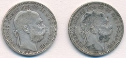 1893KB-1895KB 1K Ag 'Ferenc József' (2x) T:3 Patina Adamo K5 - Unclassified