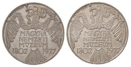 1977. 200Ft Ag 'Magyar Nemzeti Múzeum / Sólyom' (2xklf) Jelzett Próbaveret Tervezet Pár, 'PRÓBAVERET' A Hátlap Bal Fels? - Ohne Zuordnung