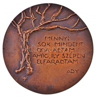 Konyorcsik János (1926-2010) DN 'Mennyi Sok Mindent Oda-adtam Amíg Ily Szépen Elfáradtam - Ady' Egyoldalas Br érem (93mm - Sin Clasificación