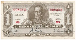 Bolívia 1928. 1B T:III
Bolivia 1928. 1 Boliviano C:F
Krause 128a - Ohne Zuordnung