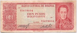 Bolívia 1962. 100P T:III- Szakadás
Bolivia 1962. 100 Pesos C:VG Tear
Krause 157 - Sin Clasificación