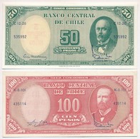 Chile 1960-1961. 50P '5 CENTESIMOS'  Felülbélyegzéssel + 100P '10 CENTESIMOS' Felülbélyegzéssel T:I,I- Ragasztónyom
Chil - Non Classificati