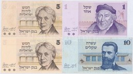 Izrael 1973. 5L (2x) + 1978. 1Sh + 10Sh T:II,III
Israel 1973. 5 Lirot (2x) + 1978. 1 Sheqel + 10 Sheqalim C:XF,VF - Sin Clasificación