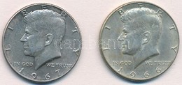 Amerikai Egyesült Államok 1966-1967. 1/2$ Ag 'Kennedy' (2x) T:2 
USA 1966-1967. 1/2 Dollar Ag 'Kennedy' (2x) C:XF - Sin Clasificación