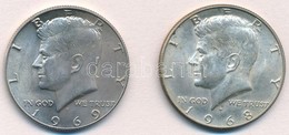 Amerikai Egyesült Államok 1968D-1969D. 1/2$ Ag 'Kennedy' (2x) T:2 
USA 1968D-1969D. 1/2 Dollar Ag 'Kennedy' (2x) C:XF - Sin Clasificación