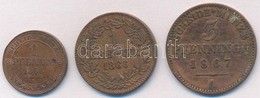 Német Államok / Szászország 1866B 1pf Cu + Baden 1866. 1kr Cu + Poroszország 1867A 3pf Cu T:2-3
German States / Saxony 1 - Sin Clasificación