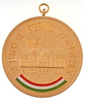 1990. 'VII. European Veterans Championships Budapest / Közrem?ködésért OVASE' Aranyozott, Zománcozott Fém érem Füllel (6 - Ohne Zuordnung