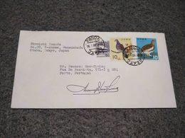 JAPAN CIRCULATED COVER KANDA TO PORTUGAL BIRDS STAMPS 1968 - Brieven En Documenten