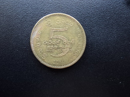 SRI LANKA : 5 RUPEES   2011 Tranche A *  KM 148.2a      SUP - Sri Lanka