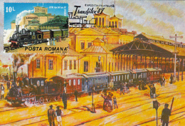 TRAINS, LOCOMOTIVE, THE ORIENT EXPRESS, CM, MAXICARD, CARTES MAXIMUM, 1987, ROMANIA - Treni