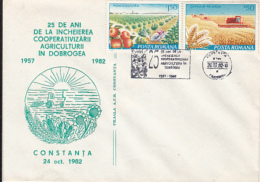 AGRICULTURE, ORCHARD, GRAINS, TRACTOR, SPECIAL COVER, 1982, ROMANIA - Agriculture