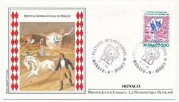 MONACO => Enveloppe FDC - 9eme Festival International Du Cirque - Premier Jour 1983 - FDC