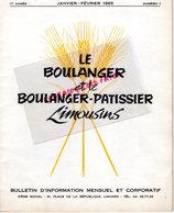 87-LIMOGES-BULLETIN  INFORMATION LE BOULANGER ET PATISSIER LIMOUSINS-BOULANGERIE PATISSERIE- N° 1- 1965-MINOTERIE MAZIN- - Cucina & Vini