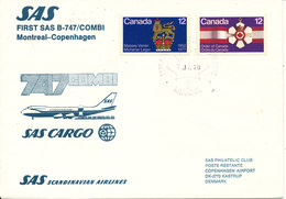 Canada First SAS Flight B-747/COMBI Montreal - Copenhagen 7-4-1978 - First Flight Covers